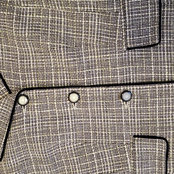 Tahari Arthur S. Levine Tweed blazer & Pant Suit Sz 4 Petite office sage / green - Picture 4 of 10